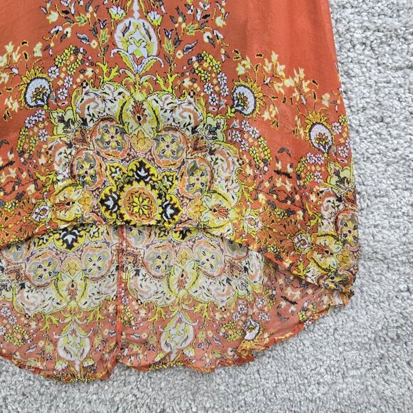 Karen‎ Kane High Low Dress S Boho Kaleidoscope Print Festival Fairycore Flowy - Picture 2 of 14